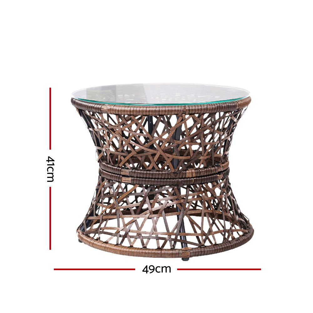 Papasan Brown Outdoor Lounge Set