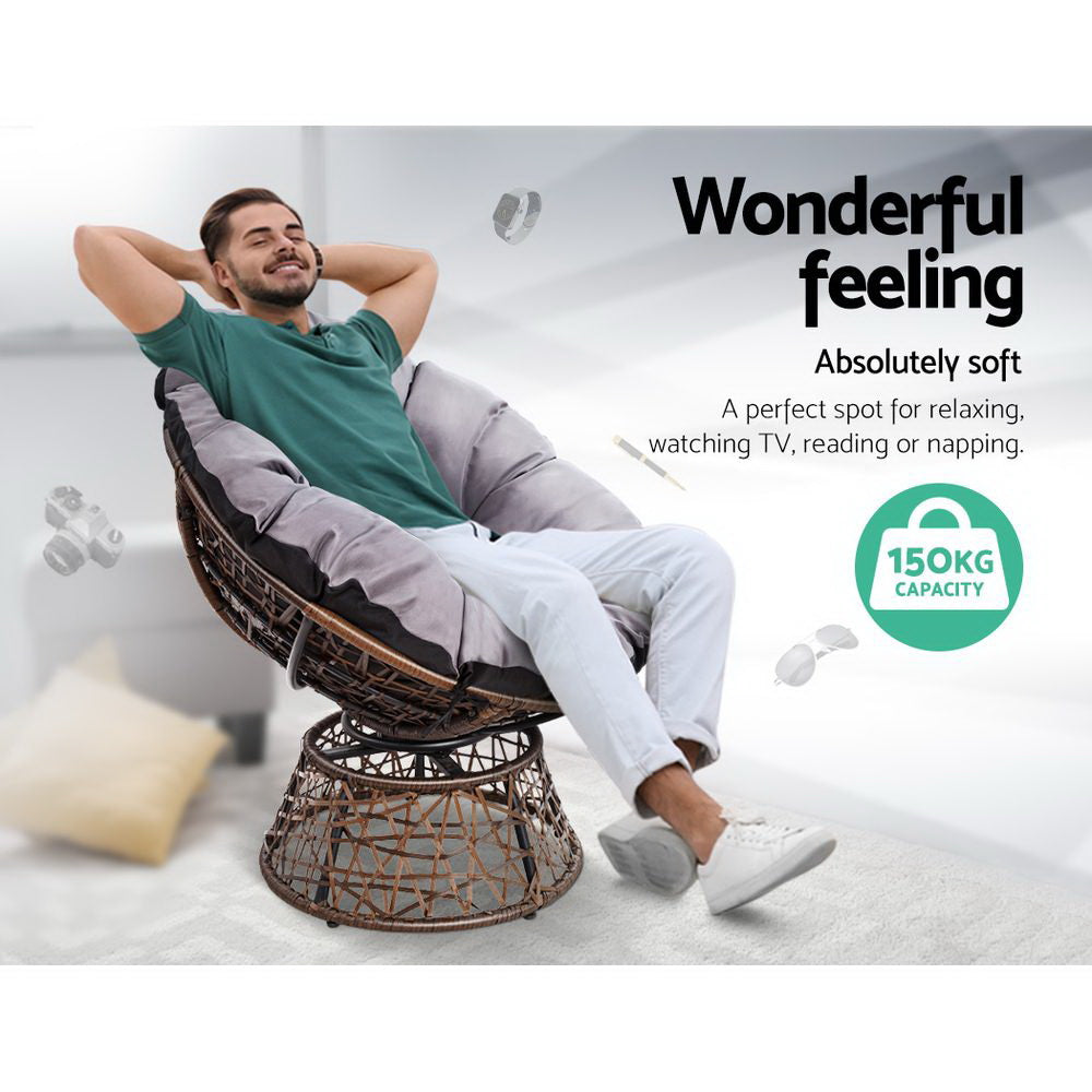 Papasan Brown Outdoor Lounge Set