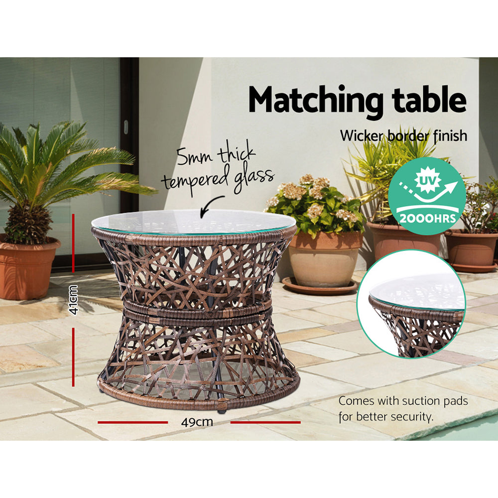 Papasan Brown Outdoor Lounge Set