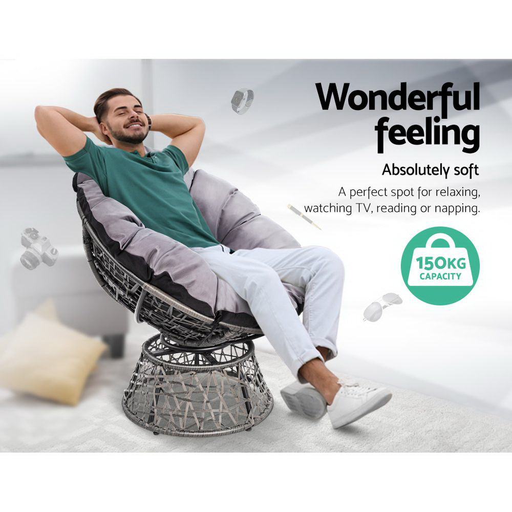 Papasan Grey Outdoor Lounge Set
