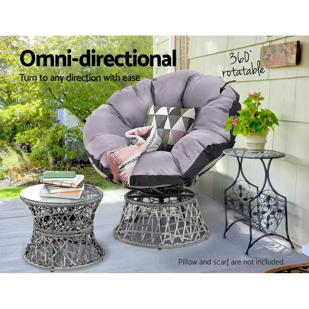 Papasan Grey Outdoor Lounge Set