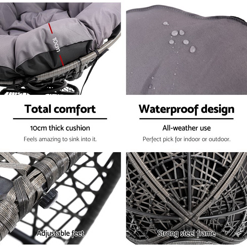 Papasan Grey Outdoor Lounge Set