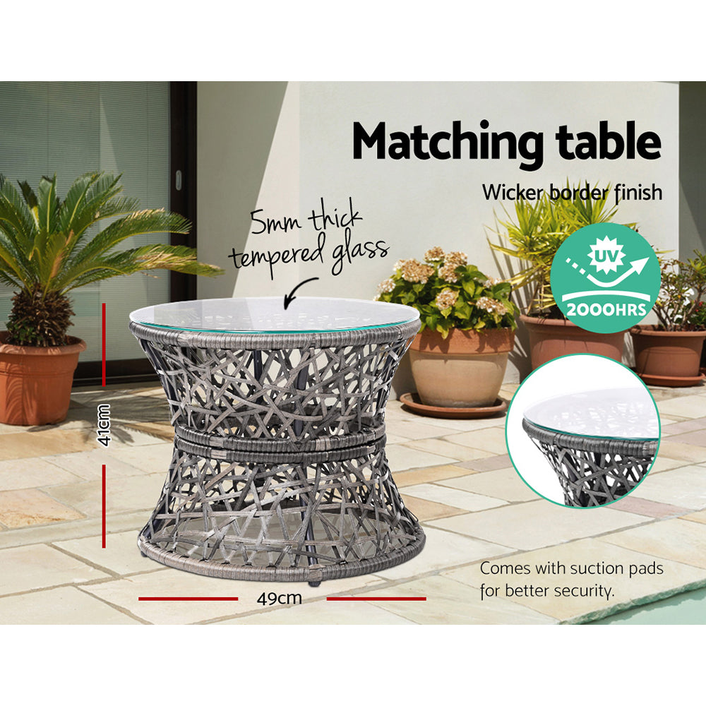 Papasan Grey Outdoor Lounge Set