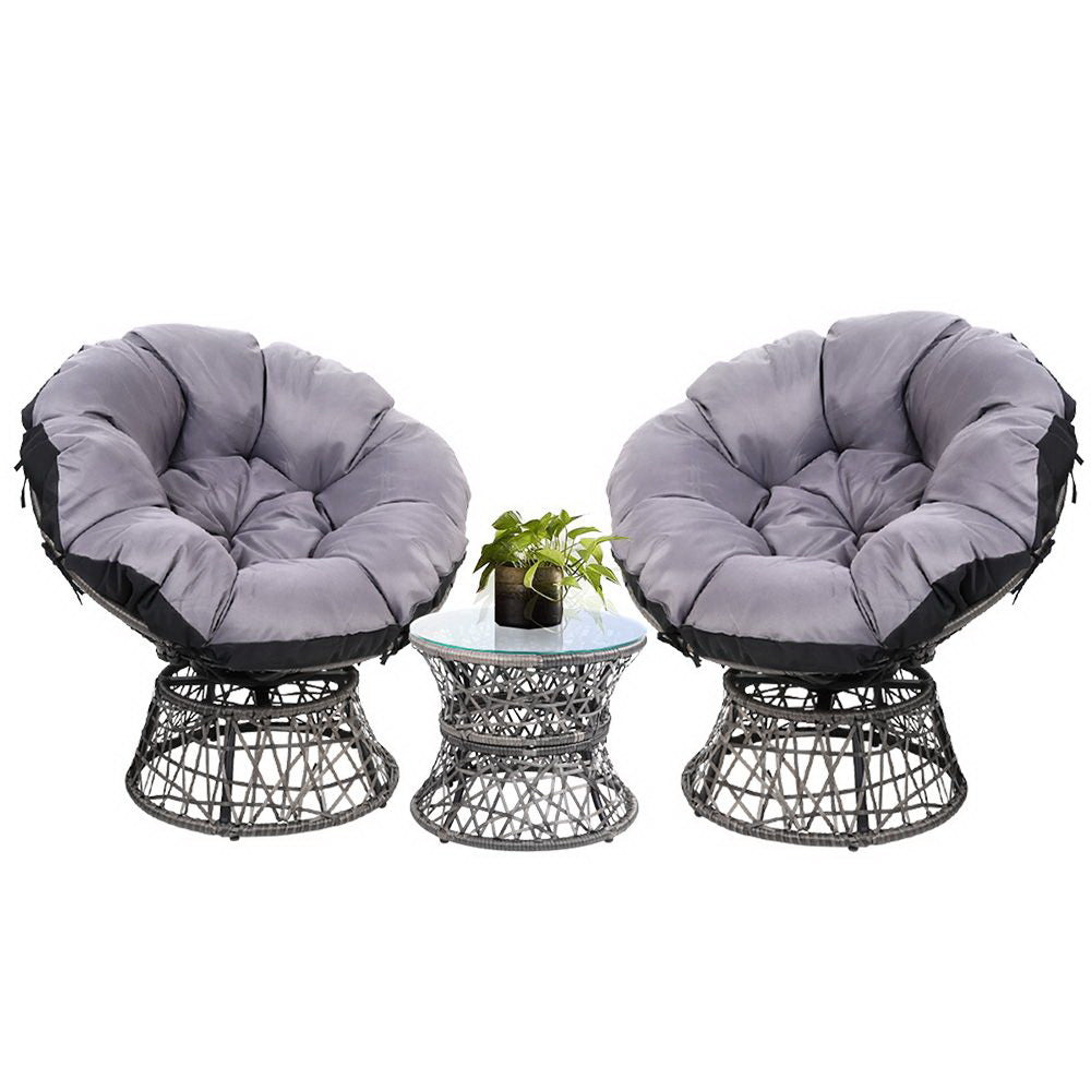 Papasan Grey Outdoor Lounge Set