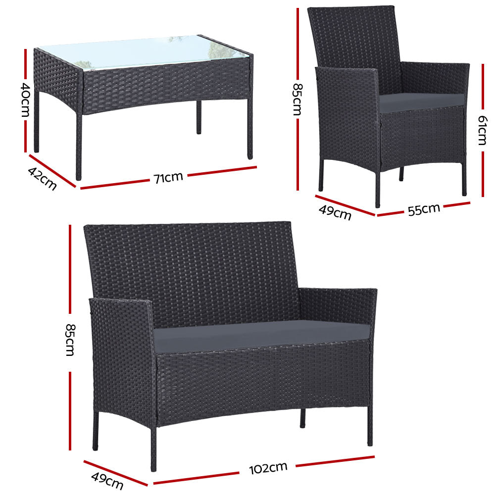 Gardeon 4 Seater Outdoor Sofa Set