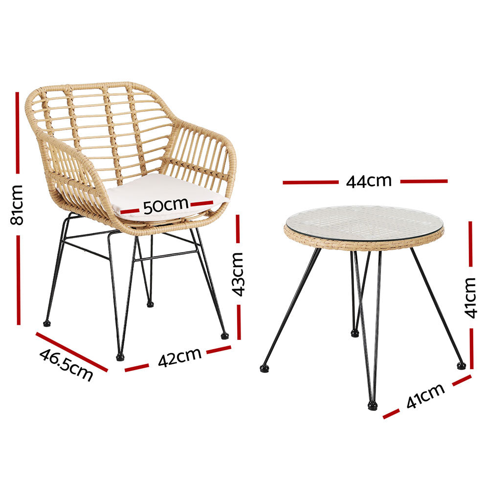 Gardeon 3 Piece Bistro Set