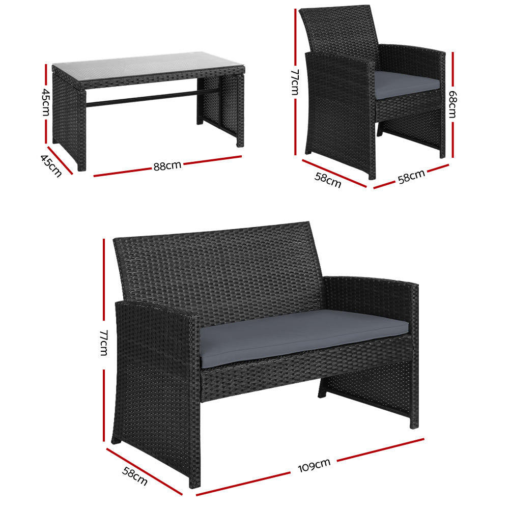 Gardeon 4 Piece Outdoor Sofa Set