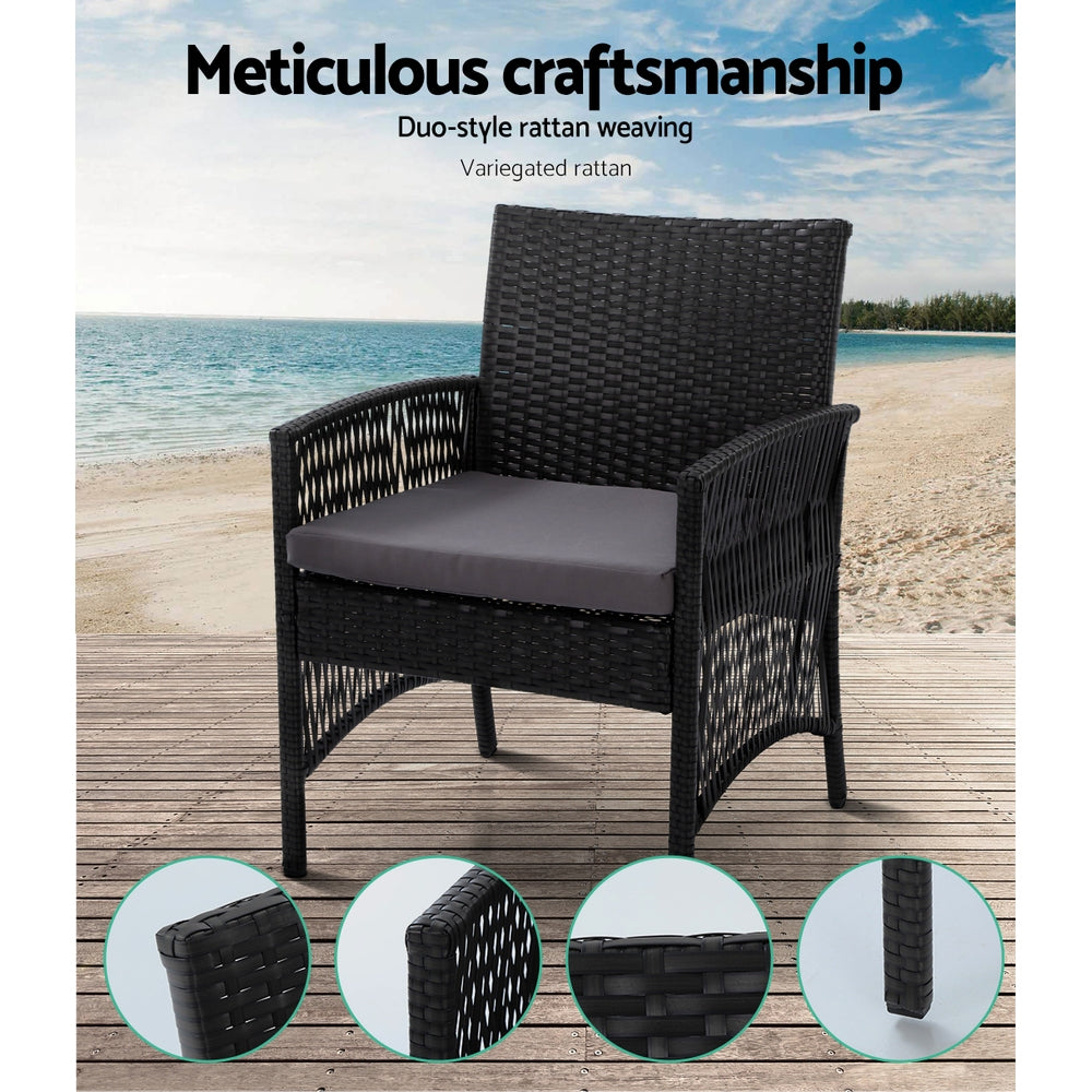 Harp Black 4 Piece Outdoor Sofa Set