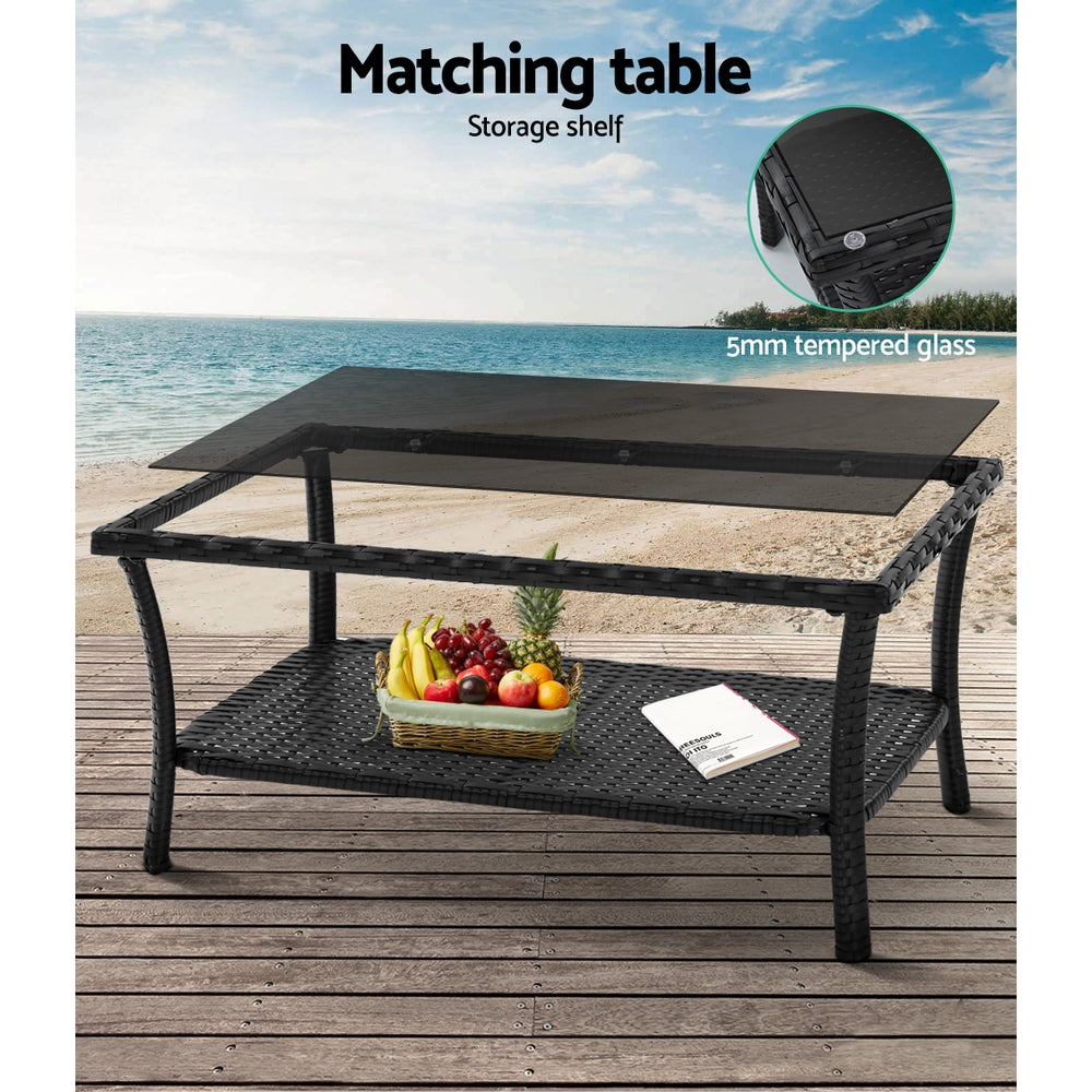 Harp Black 4 Piece Outdoor Sofa Set