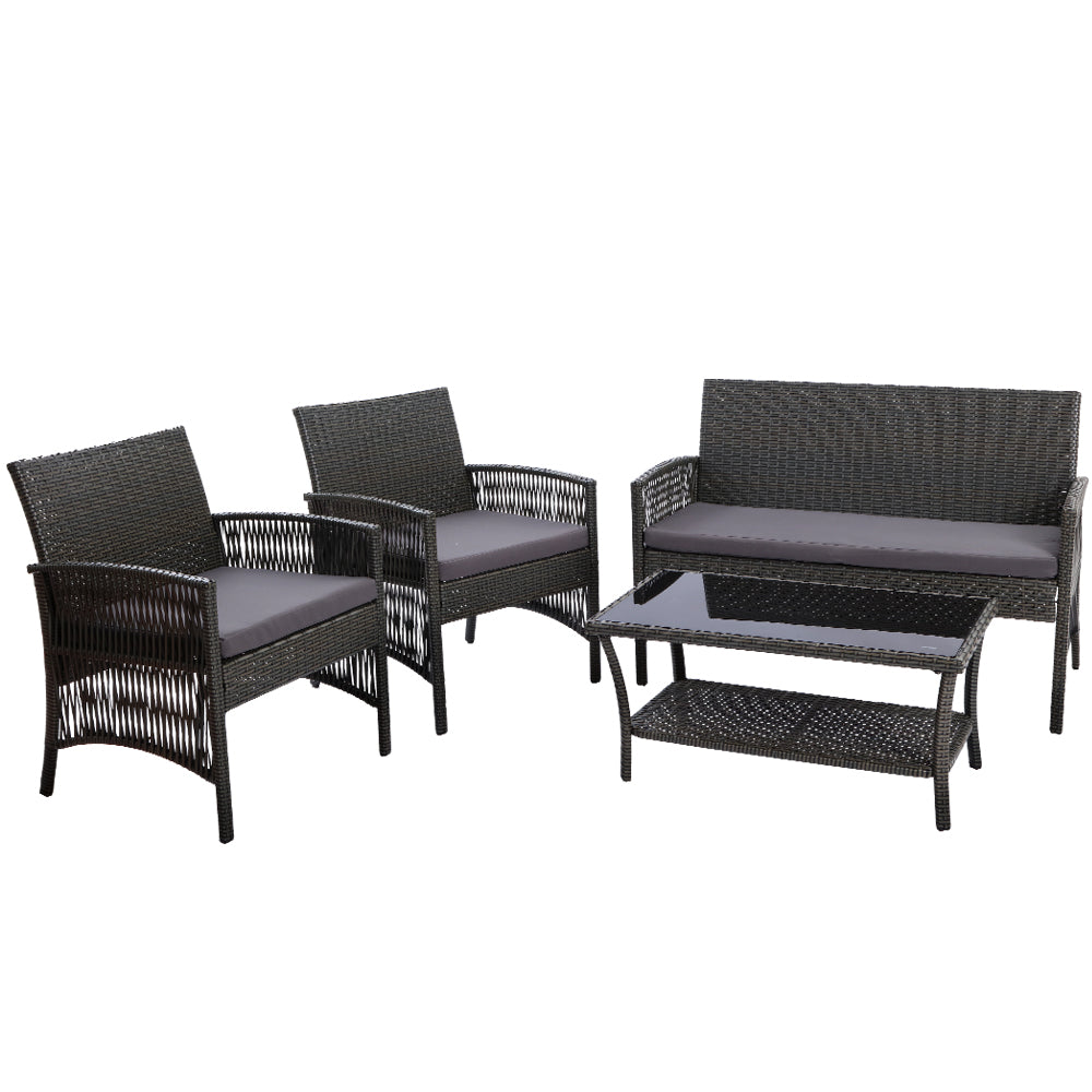 Harp Grey 4 Piece Outdoor Sofa Set