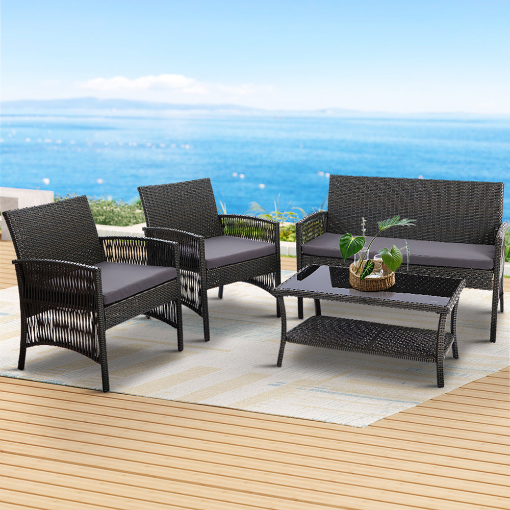 Harp Grey 4 Piece Outdoor Sofa Set