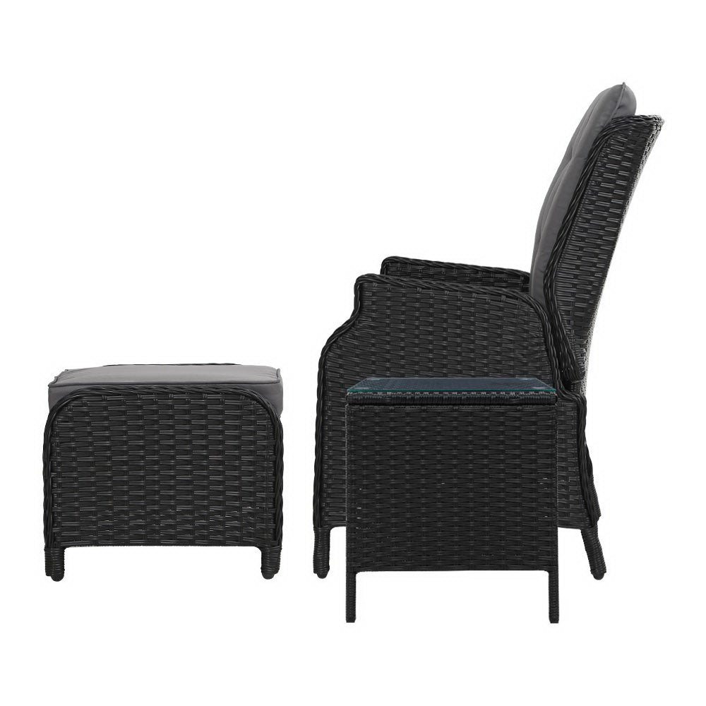 Gardeon Black 5 Piece Recliner Chair Set