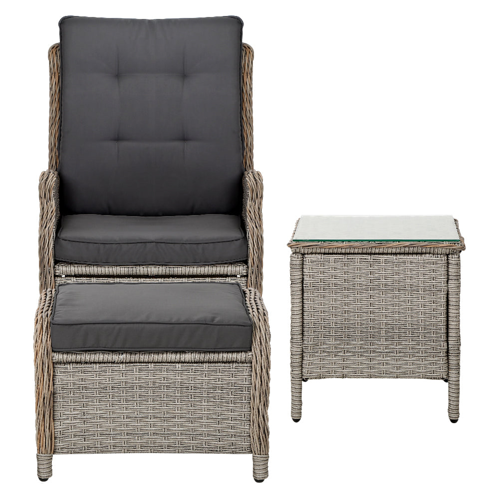 Gardeon Grey 5 Piece Recliner Chair Set
