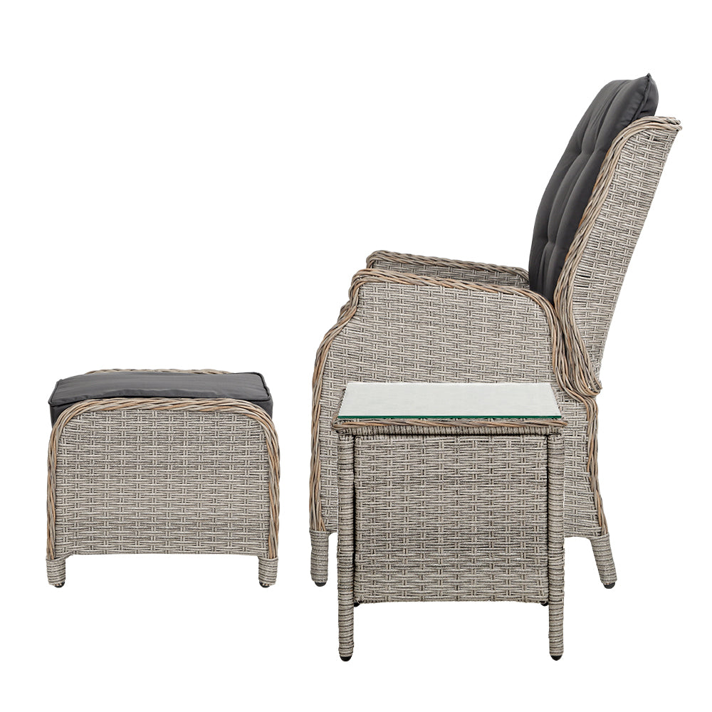 Gardeon Grey 5 Piece Recliner Chair Set