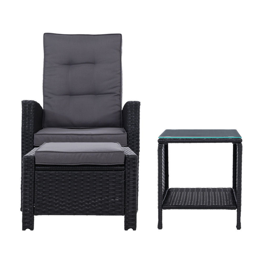 Gardeon 5 Piece Black Recliner Set