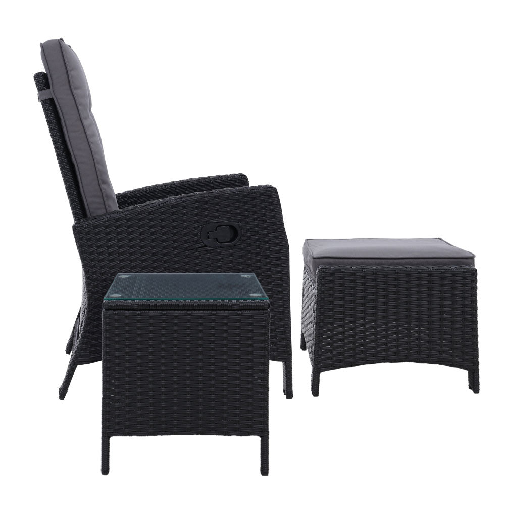 Gardeon 5 Piece Black Recliner Set