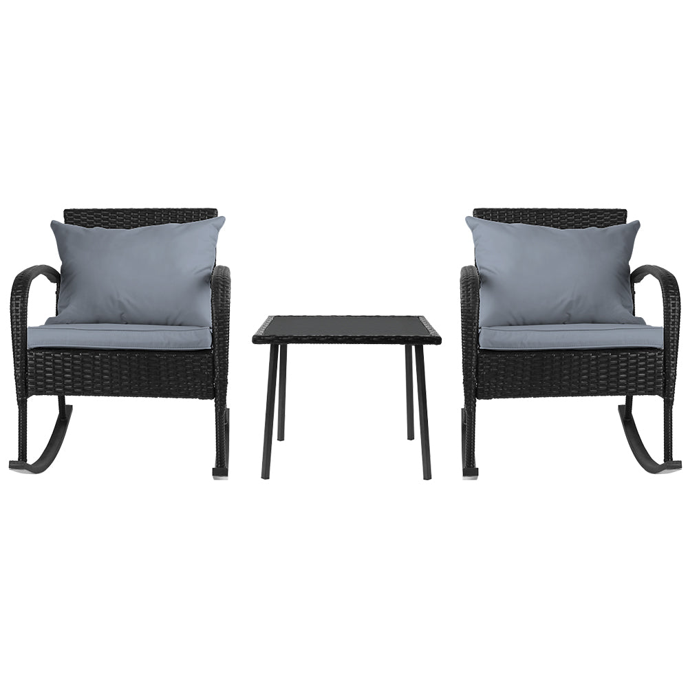 Gardeon 3 Piece Rocking Chair and Table Set
