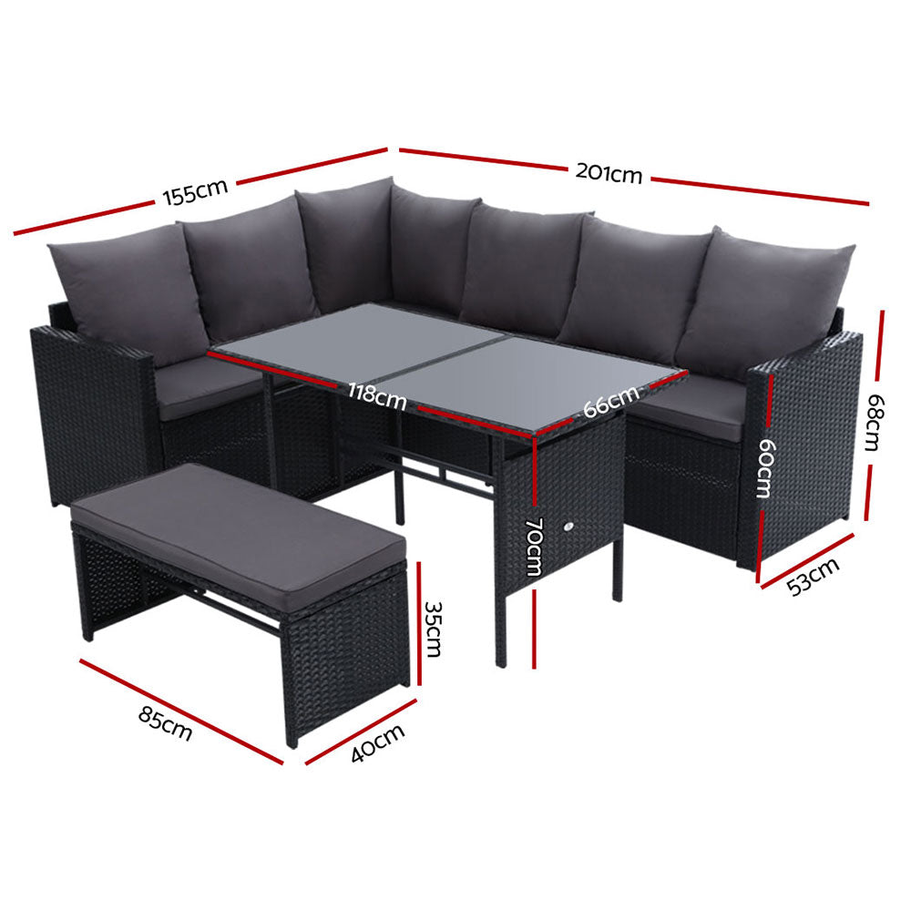 Gardeon 8 Piece Outdoor Sofa Dining Set