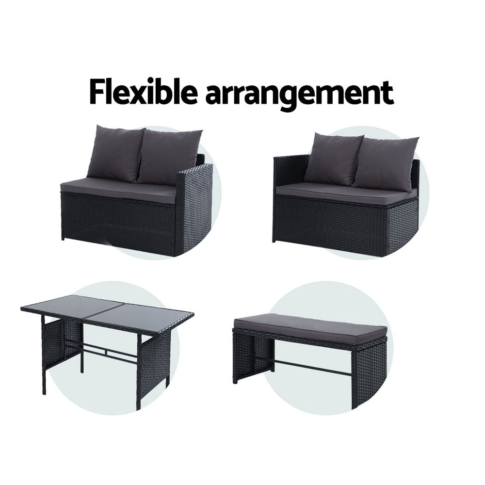 Gardeon 8 Piece Outdoor Sofa Dining Set