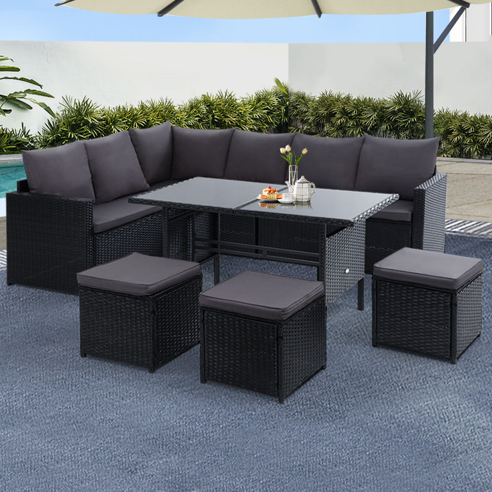 Gardeon 9 Piece Outdoor Sofa Dining Set