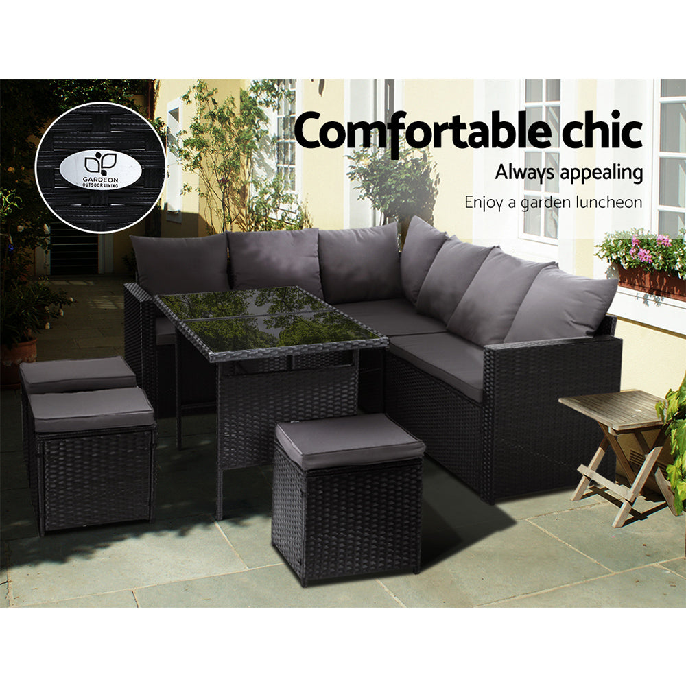 Gardeon 9 Piece Outdoor Sofa Dining Set