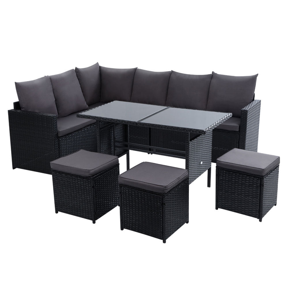 Gardeon 9 Piece Outdoor Sofa Dining Set