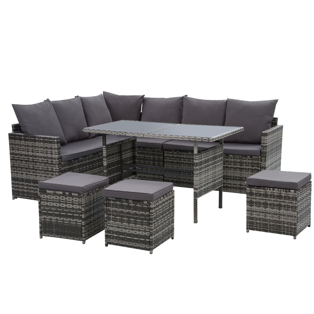 Gardeon 9 Piece Outdoor Sofa Dining Set