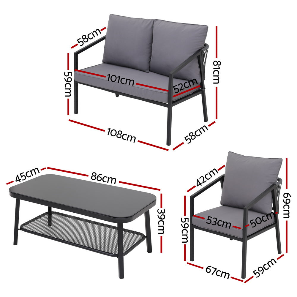 Gardeon 4 Seater Outdoor Sofa Set