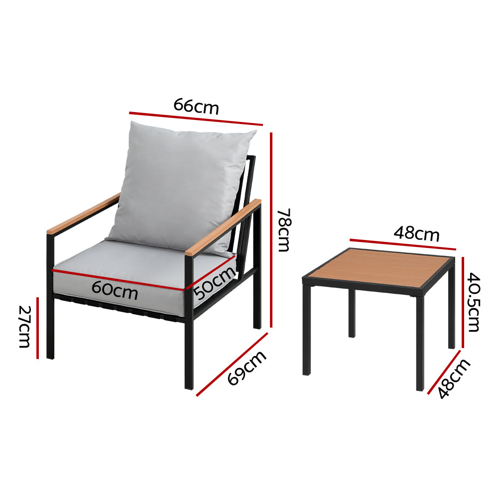 Gardeon 3 Piece Bistro Lounge Set