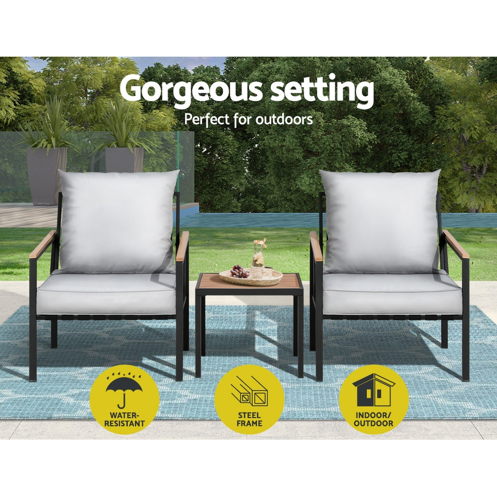 Gardeon 3 Piece Bistro Lounge Set