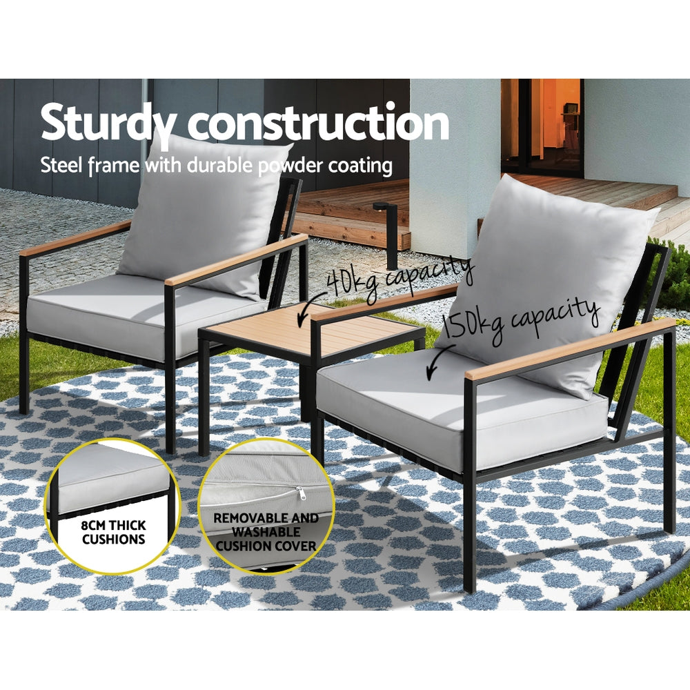 Gardeon 3 Piece Bistro Lounge Set
