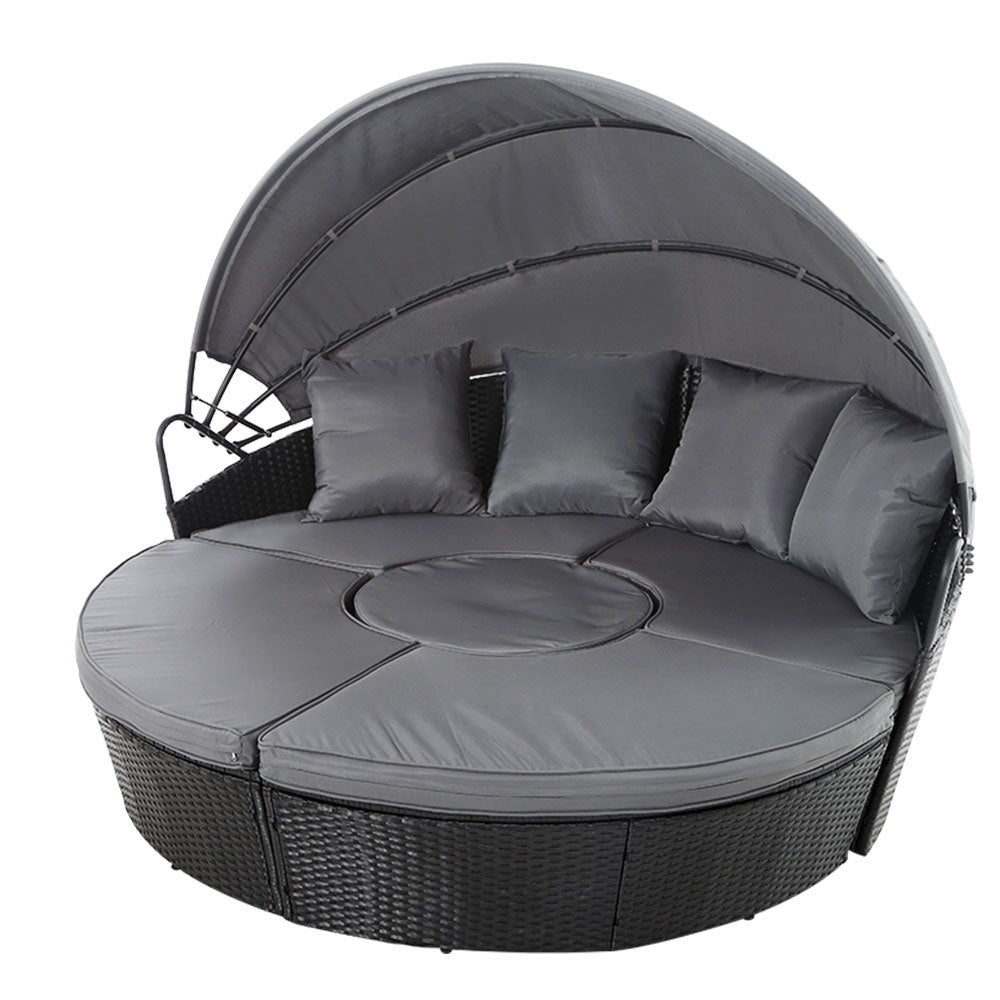 Gardeon Black Wicker Day Bed