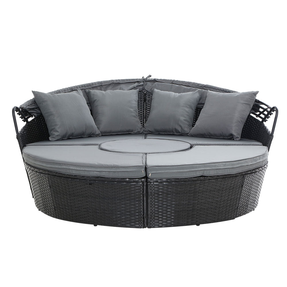 Gardeon Black Wicker Day Bed