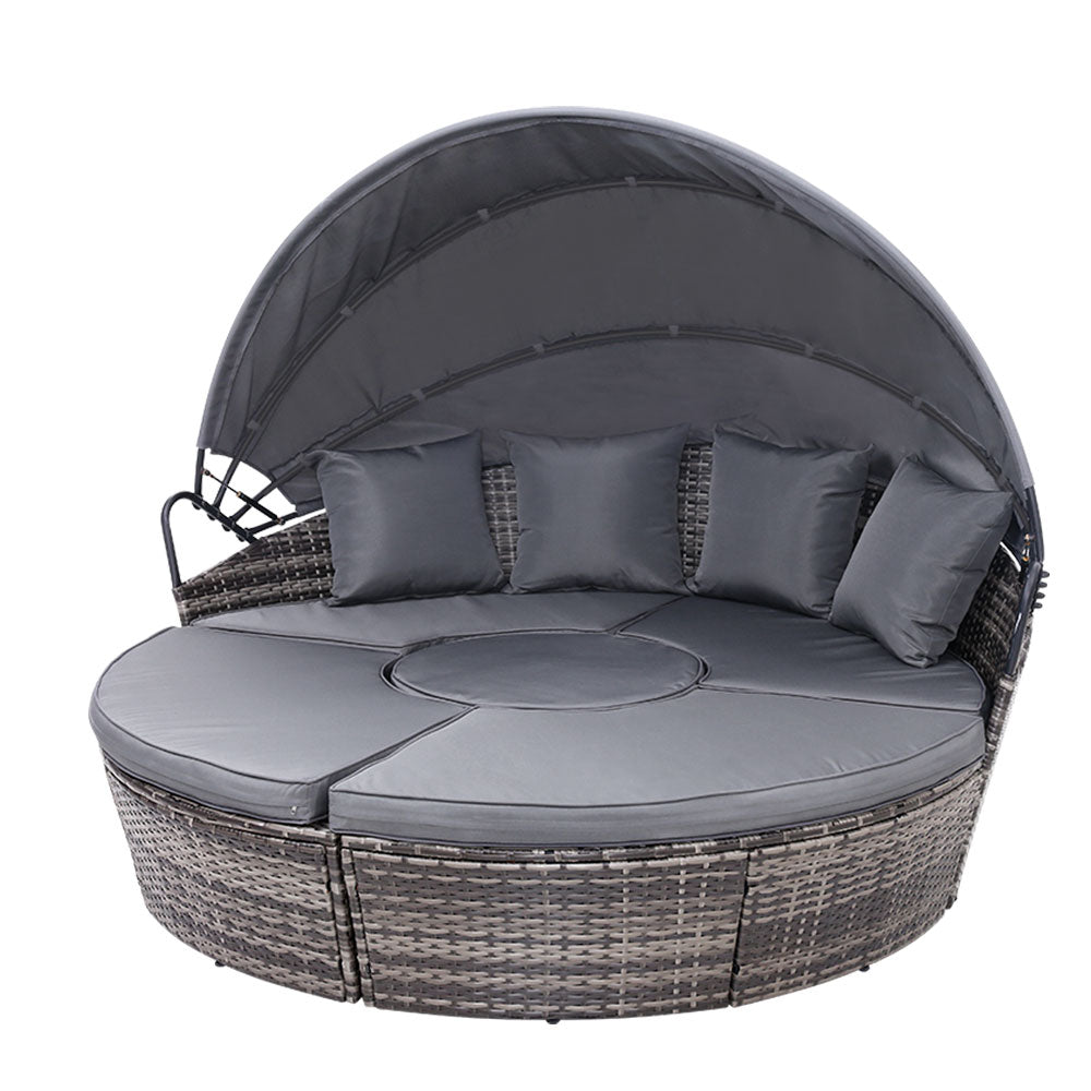 Gardeon Grey Wicker Day Bed