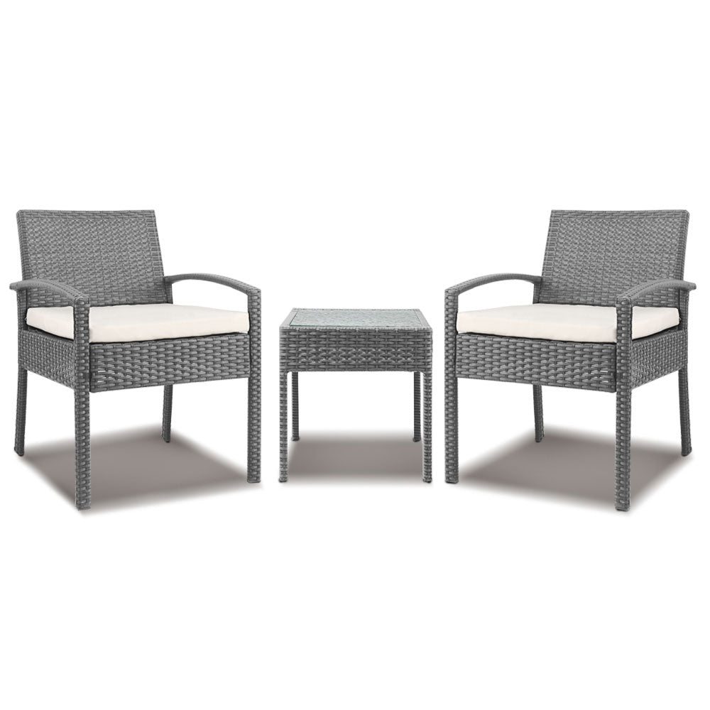 Gardeon Grey 3 Piece Bistro Set