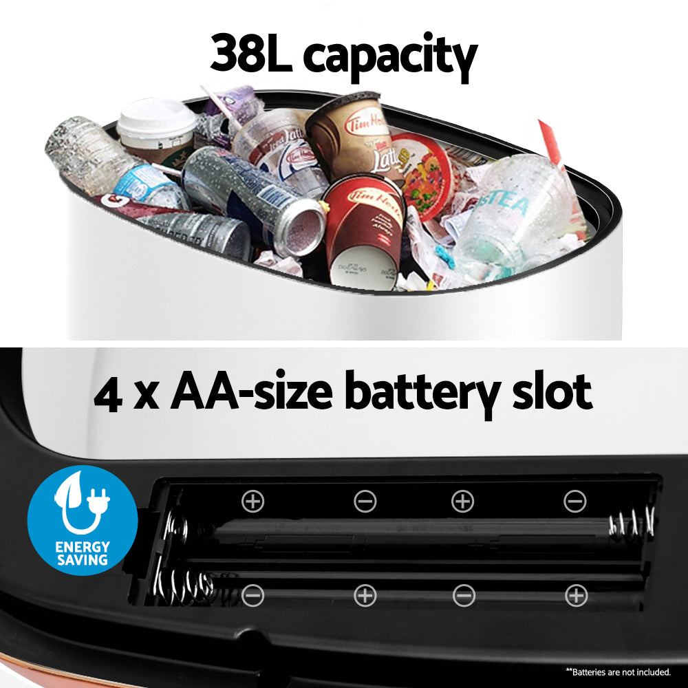 Devanti 38L White Motion Sensor Bin