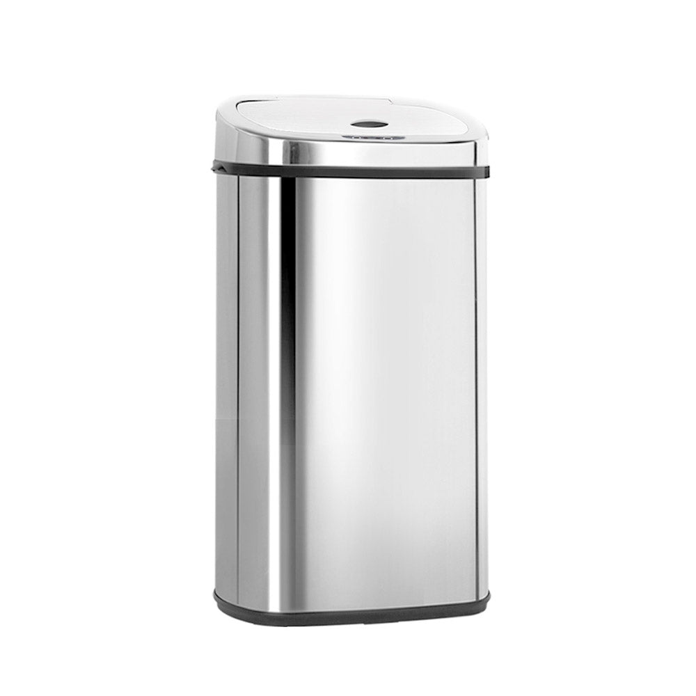 Devanti 50L Silver Motion Sensor Bin Rubbish