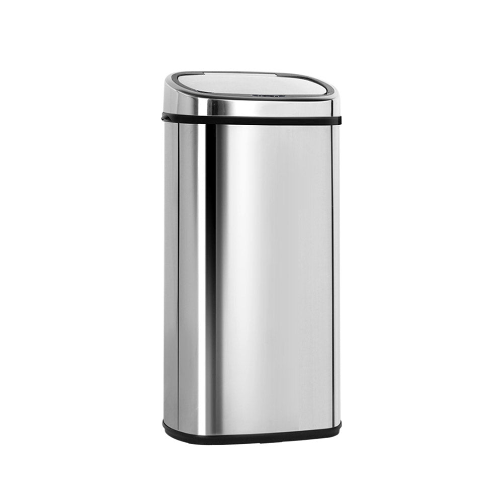Devanti 68L Silver Motion Sensor Bin Rubbish