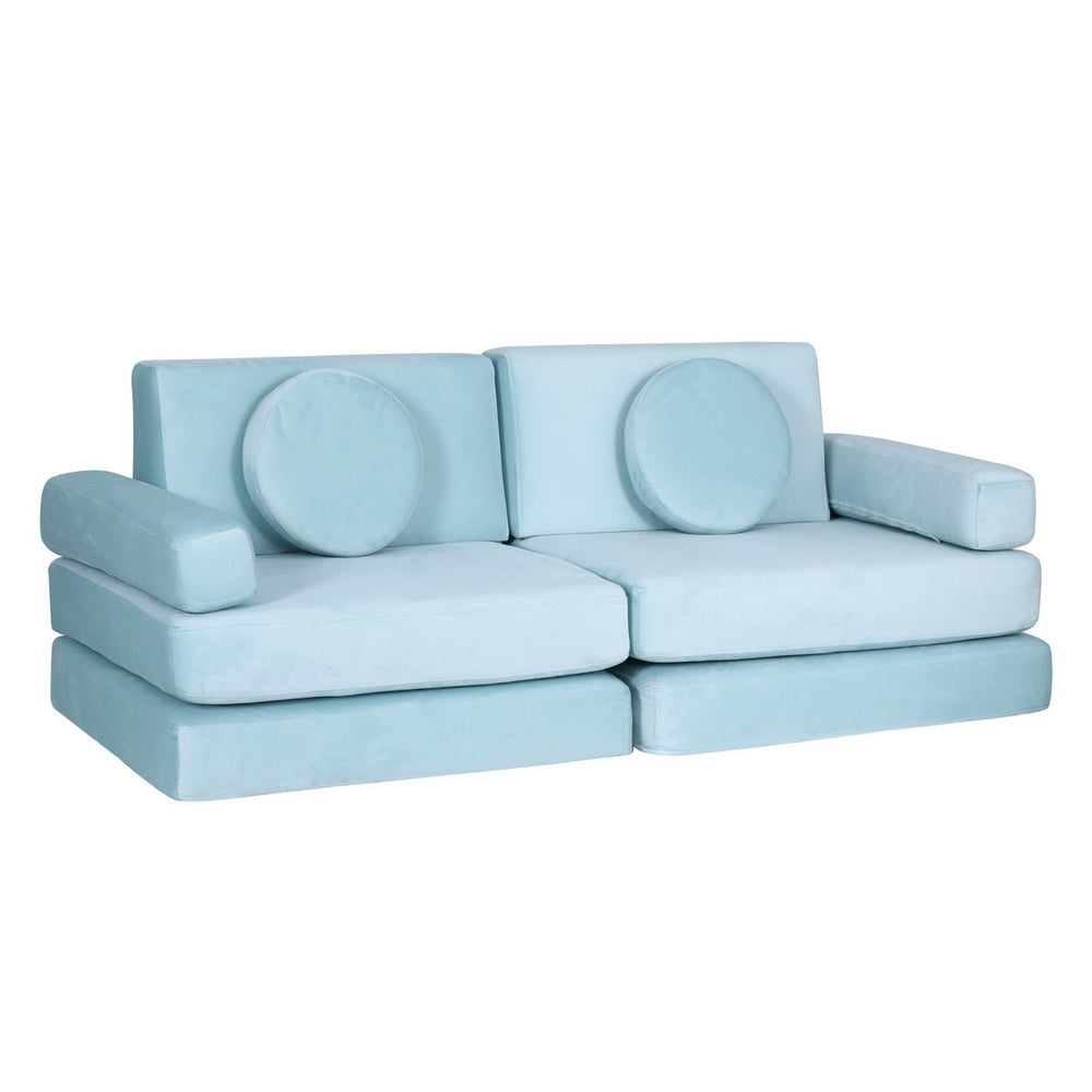 Artiss Velvet Blue 2 Seater Child Play DIY Modular Lounge