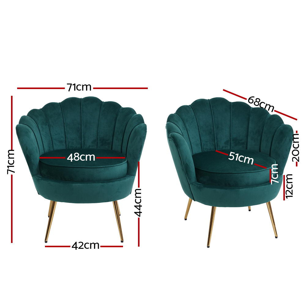 Callista Velvet Green Armchair
