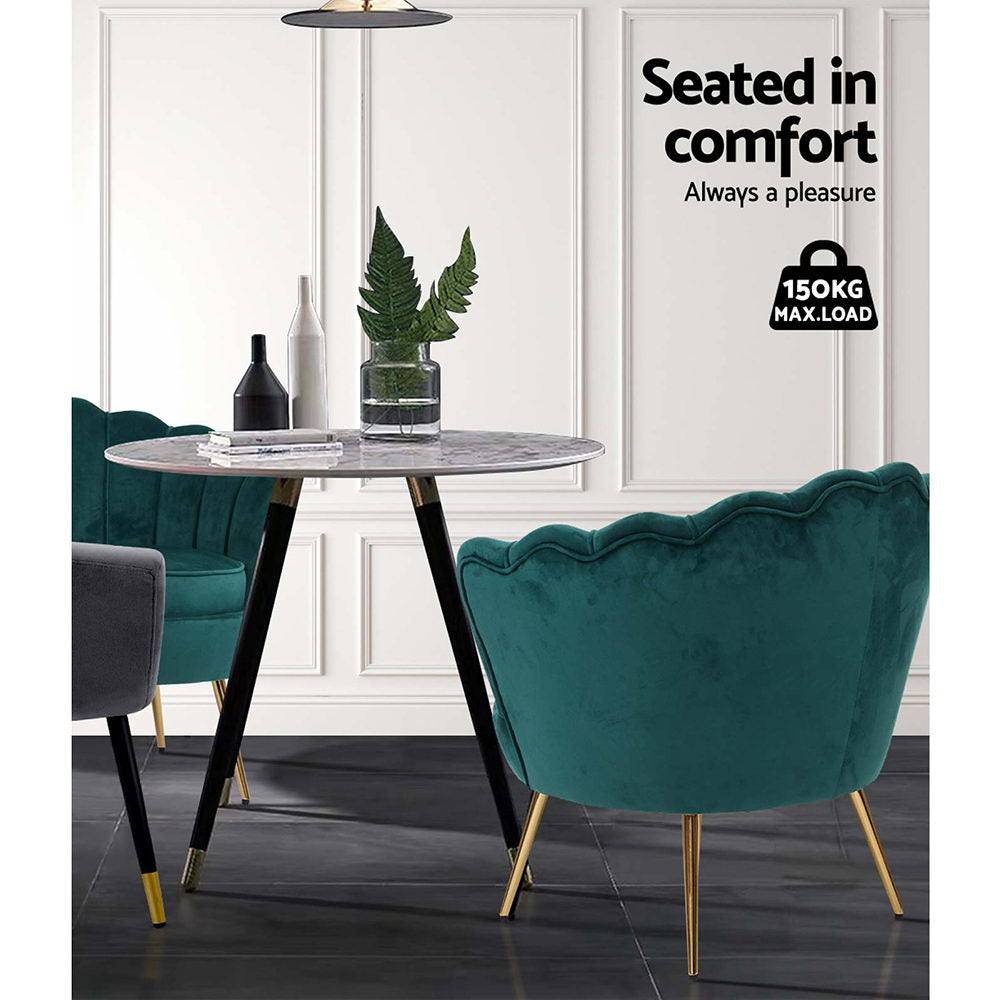 Callista Velvet Green Armchair