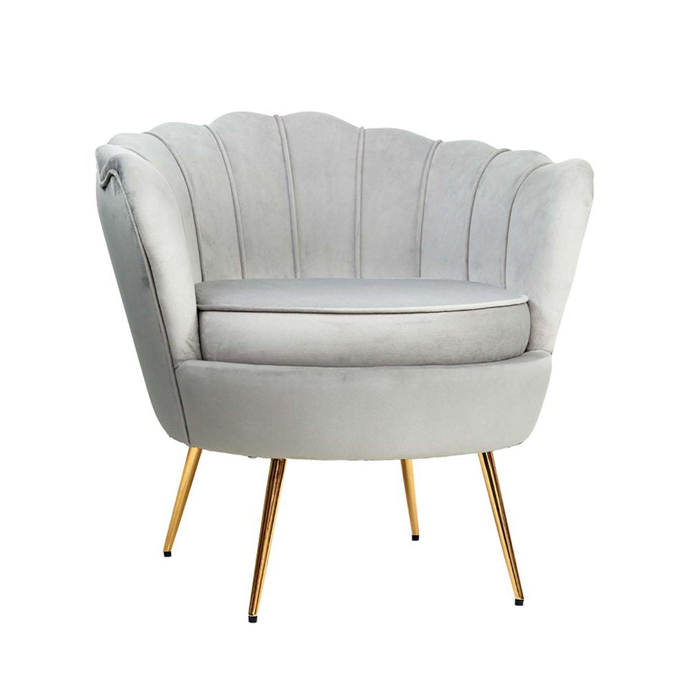 Callista Velvet Grey Armchair
