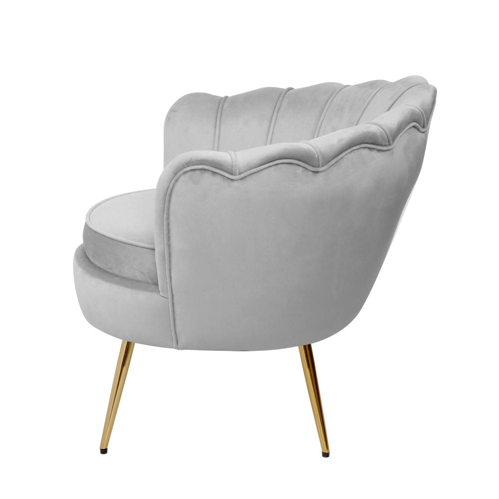 Callista Velvet Grey Armchair