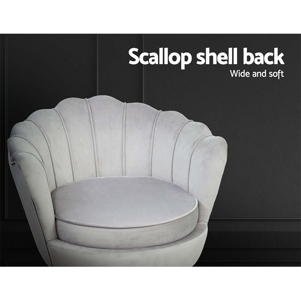 Callista Velvet Grey Armchair
