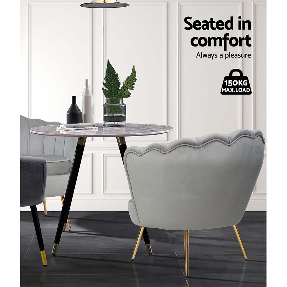 Callista Velvet Grey Armchair