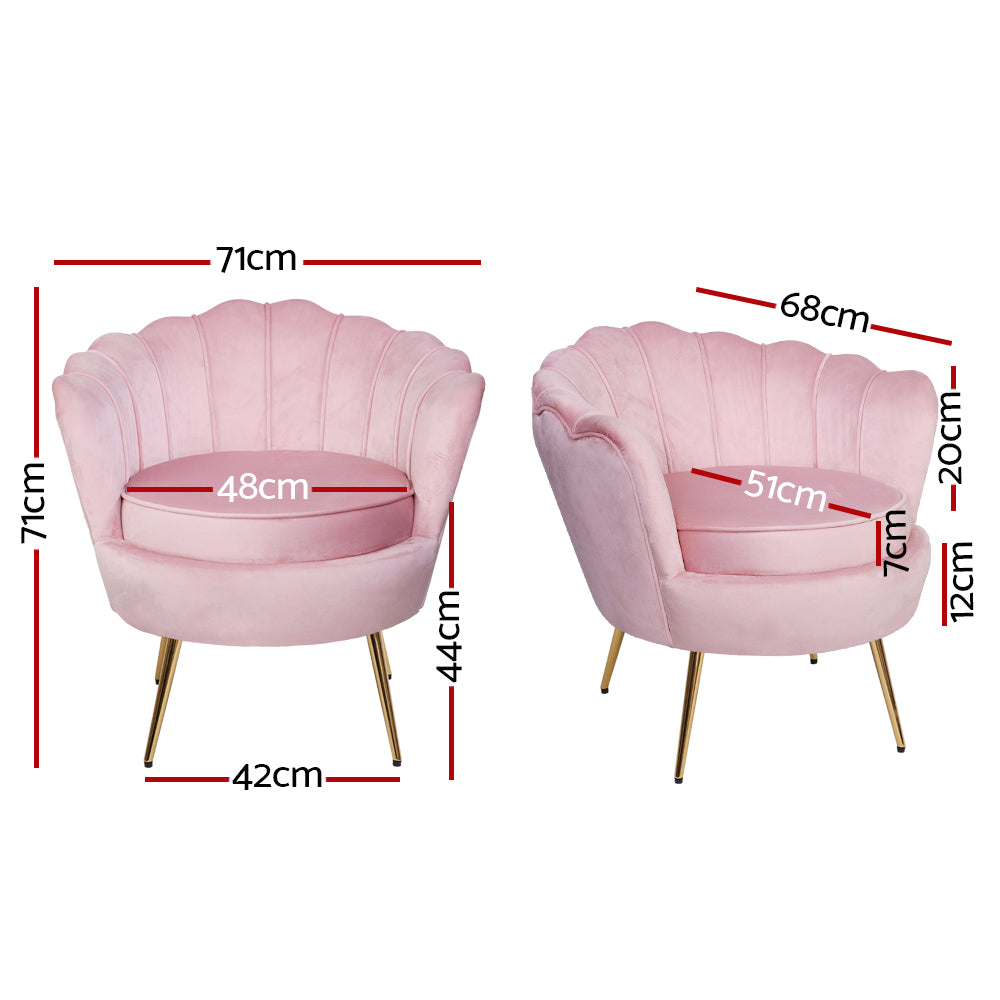 Callista Velvet Pink Armchair