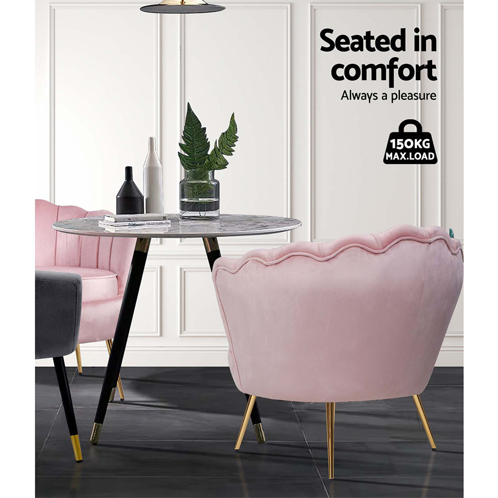 Callista Velvet Pink Armchair