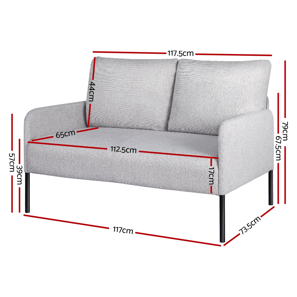 Kane Grey 2 Seater Sofa