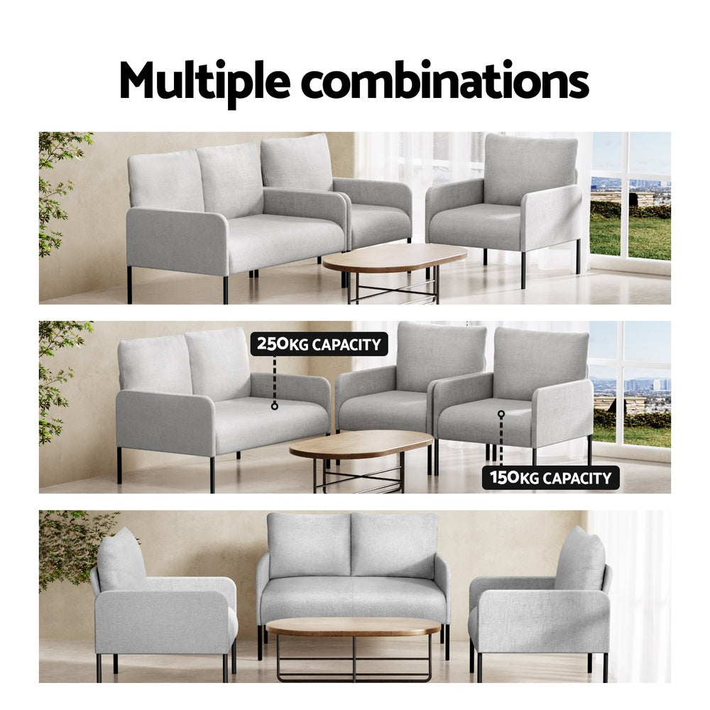 Kane Grey 4 Seater Sofa Set