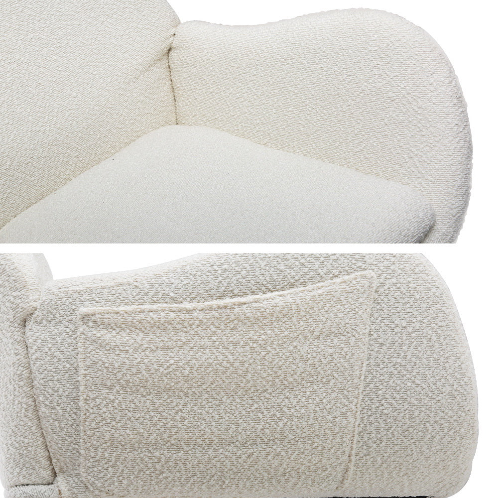 Ada White Boucle Rocking Chair with Pillow